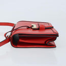 LOEWE Shoulder Bag Leather Red Gold Auth ki6486-4
