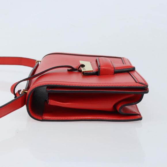 LOEWE Shoulder Bag Leather Red Gold Auth ki6486