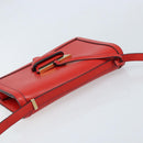 LOEWE Shoulder Bag Leather Red Gold Auth ki6486-6