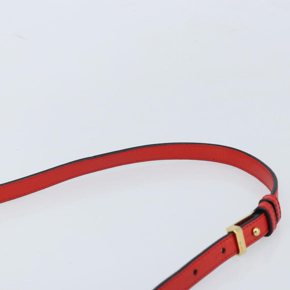 LOEWE Shoulder Bag Leather Red Gold Auth ki6486