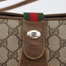 GUCCI Web Sherry Line GG Supreme Bag PVC Beige Gold 66 02 024 Auth ki6488-15