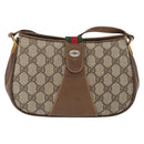 GUCCI Web Sherry Line GG Supreme Bag PVC Beige Gold 66 02 024 Auth ki6488-2