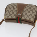 GUCCI Web Sherry Line GG Supreme Bag PVC Beige Gold 66 02 024 Auth ki6488-6