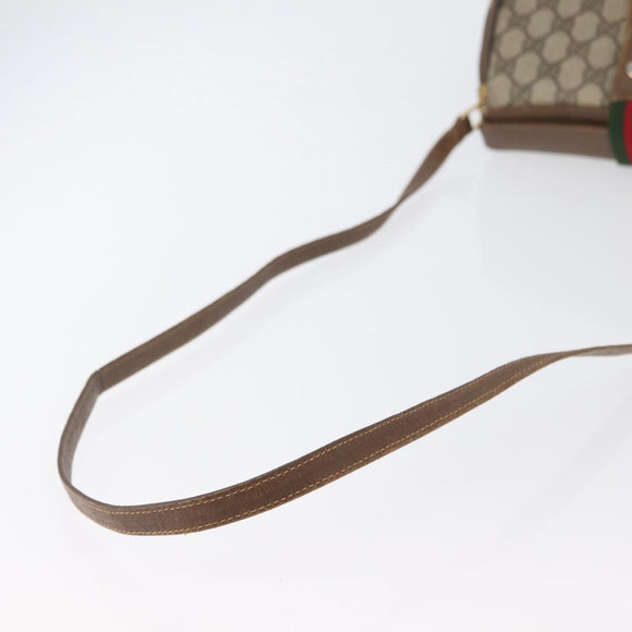 GUCCI Web Sherry Line GG Supreme Bag PVC Beige Gold 66 02 024 Auth ki6488