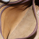 LOEWE Anagram Boston Bag Suede Leather Brown Gold Auth ki6491-22