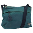 PRADA Shoulder Bag Nylon Blue Silver Auth ki6494-1