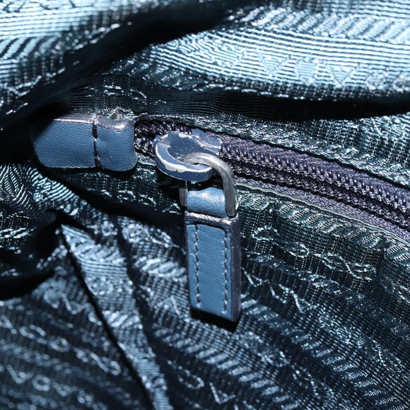 PRADA Shoulder Bag Nylon Blue Silver Auth ki6494