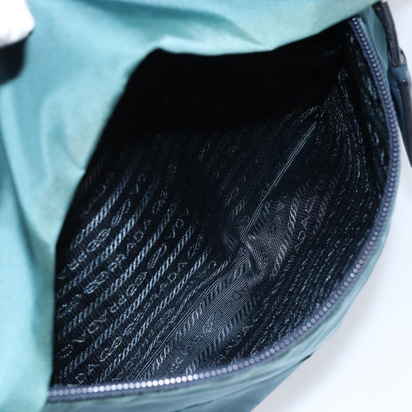 PRADA Shoulder Bag Nylon Blue Silver Auth ki6494