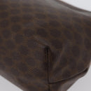 CELINE Macadam Canvas Pouch PVC Leather Brown Gold Auth ki6495-16