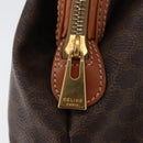 CELINE Macadam Canvas Pouch PVC Leather Brown Gold Auth ki6495-9