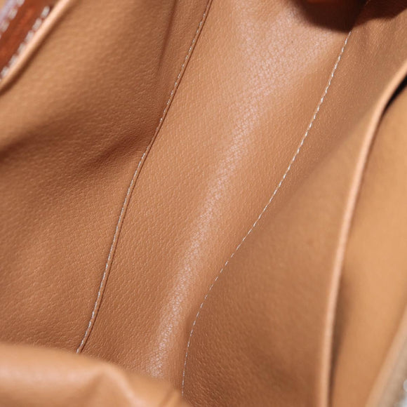 CELINE Macadam Canvas Pouch PVC Leather Brown Gold Auth ki6495