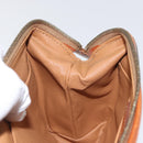 CELINE Macadam Canvas Pouch PVC Leather Brown Gold Auth ki6495-18