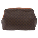 CELINE Macadam Canvas Pouch PVC Leather Brown Gold Auth ki6495-2