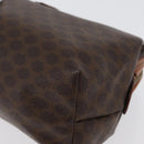 CELINE Macadam Canvas Pouch PVC Leather Brown Gold Auth ki6495-14