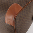 CELINE Macadam Canvas Boston Bag PVC Leather Brown Gold Auth ki6500-15