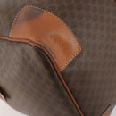 CELINE Macadam Canvas Boston Bag PVC Leather Brown Gold Auth ki6500-8