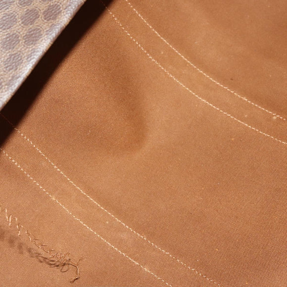 CELINE Macadam Canvas Boston Bag PVC Leather Brown Gold Auth ki6500