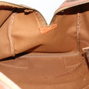 CELINE Macadam Canvas Boston Bag PVC Leather Brown Gold Auth ki6500-23