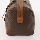 CELINE Macadam Canvas Boston Bag PVC Leather Brown Gold Auth ki6500-3