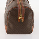 CELINE Macadam Canvas Boston Bag PVC Leather Brown Gold Auth ki6500-4