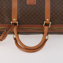 CELINE Macadam Canvas Boston Bag PVC Leather Brown Gold Auth ki6500-7