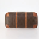 CELINE Macadam Canvas Boston Bag PVC Leather Brown Gold Auth ki6500-5