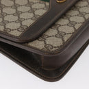 GUCCI Web Sherry Line GG Supreme Shoulder Bag PVC Beige Gold Auth ki6502-9