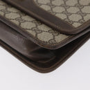 GUCCI Web Sherry Line GG Supreme Shoulder Bag PVC Beige Gold Auth ki6502-14