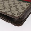GUCCI Web Sherry Line GG Supreme Shoulder Bag PVC Beige Gold Auth ki6502-15