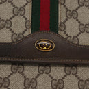GUCCI Web Sherry Line GG Supreme Shoulder Bag PVC Beige Gold Auth ki6502-17