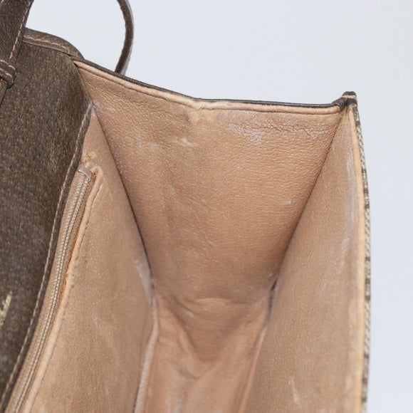 GUCCI Web Sherry Line GG Supreme Shoulder Bag PVC Beige Gold Auth ki6502