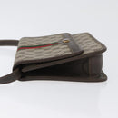 GUCCI Web Sherry Line GG Supreme Shoulder Bag PVC Beige Gold Auth ki6502-4