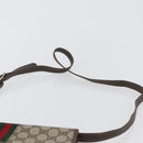 GUCCI Web Sherry Line GG Supreme Shoulder Bag PVC Beige Gold Auth ki6502-8
