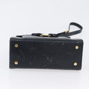 Salvatore Ferragamo Hand Bag Leather 2way Navy Gold Auth ki6504-12
