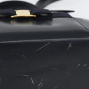 Salvatore Ferragamo Hand Bag Leather 2way Navy Gold Auth ki6504-13