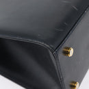 Salvatore Ferragamo Hand Bag Leather 2way Navy Gold Auth ki6504-16
