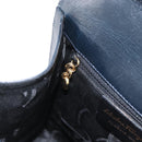 Salvatore Ferragamo Hand Bag Leather 2way Navy Gold Auth ki6504-25