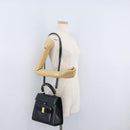 Salvatore Ferragamo Hand Bag Leather 2way Navy Gold Auth ki6504-29