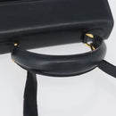 Salvatore Ferragamo Hand Bag Leather 2way Navy Gold Auth ki6504-8