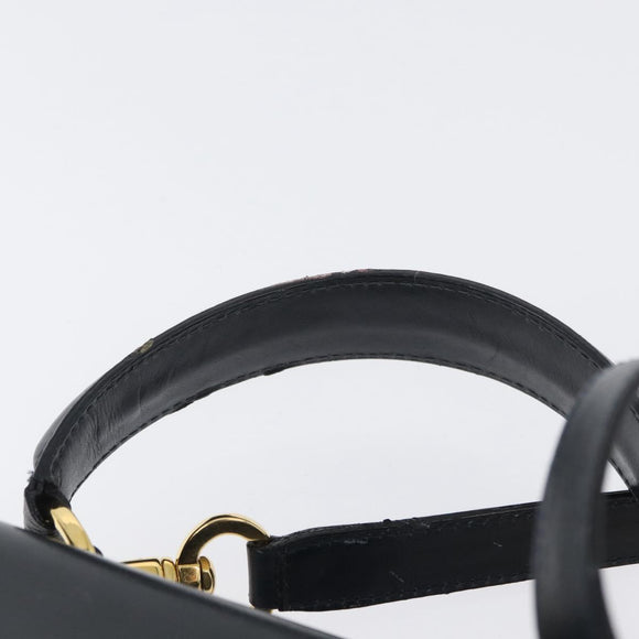 Salvatore Ferragamo Hand Bag Leather 2way Navy Gold Auth ki6504