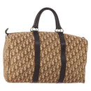 Christian Dior Trotter Canvas Boston Bag Brown Gold Auth ki6505-1