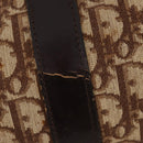 Christian Dior Trotter Canvas Boston Bag Brown Gold Auth ki6505-10