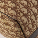 Christian Dior Trotter Canvas Boston Bag Brown Gold Auth ki6505-14