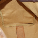 Christian Dior Trotter Canvas Boston Bag Brown Gold Auth ki6505-17