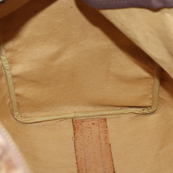 Christian Dior Trotter Canvas Boston Bag Brown Gold Auth ki6505