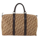 Christian Dior Trotter Canvas Boston Bag Brown Gold Auth ki6505-2