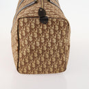 Christian Dior Trotter Canvas Boston Bag Brown Gold Auth ki6505-5