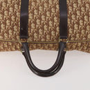 Christian Dior Trotter Canvas Boston Bag Brown Gold Auth ki6505-7