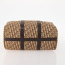 Christian Dior Trotter Canvas Boston Bag Brown Gold Auth ki6505-9