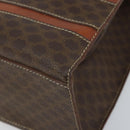 CELINE Macadam Canvas Tote Bag PVC Leather Brown Gold Auth ki6506-9
